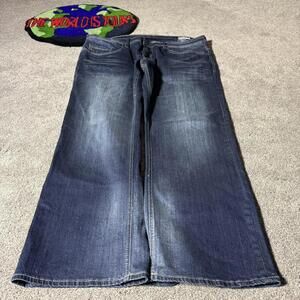 NAVY ACID WASHED DAVID BUFFALO BAGGY JEANS